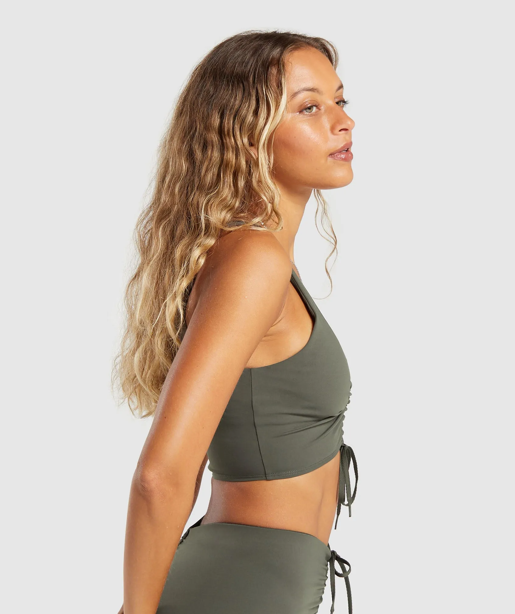 Gymshark Ruche Bralette - Strength Green