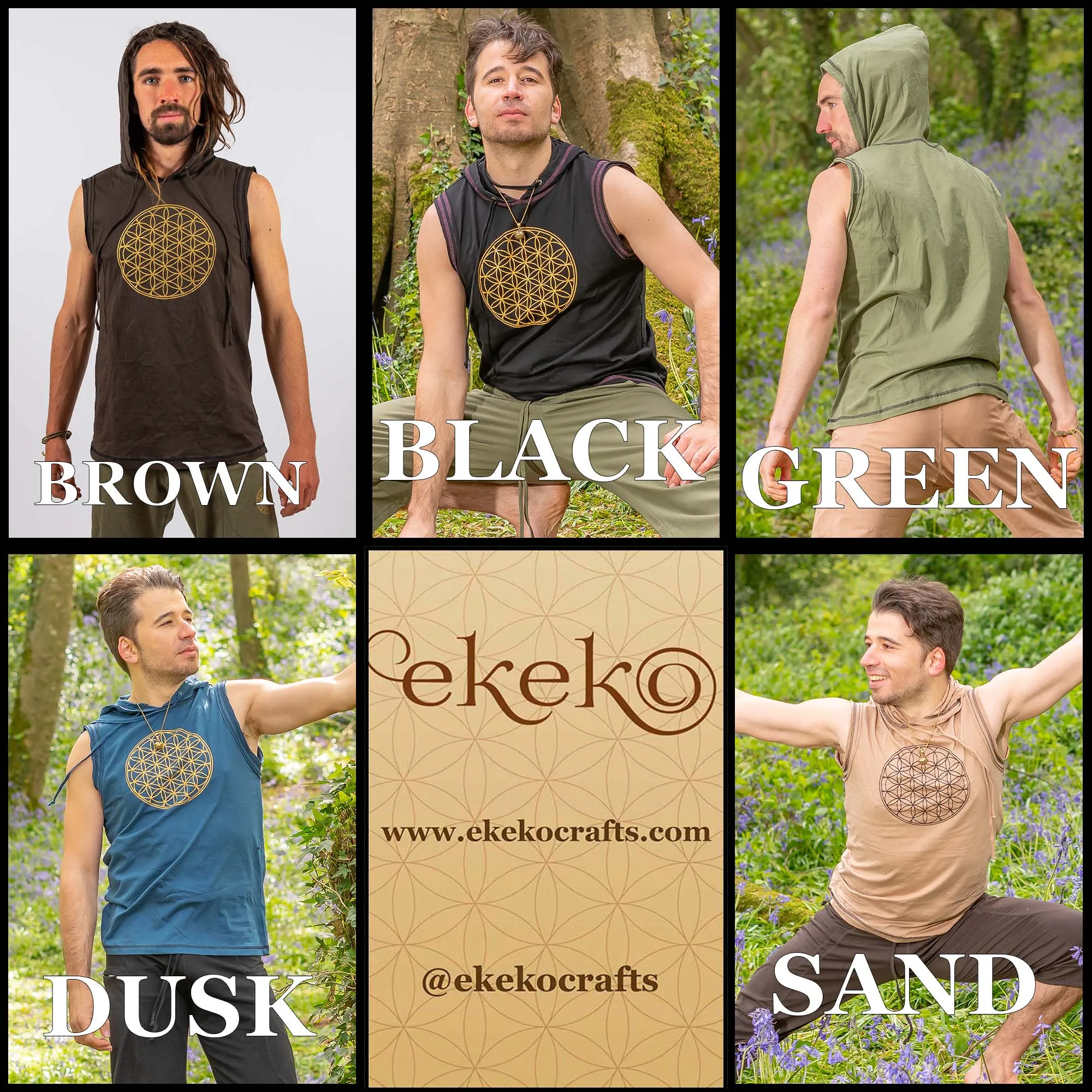 Hooded Singlet - Flower of Life Print