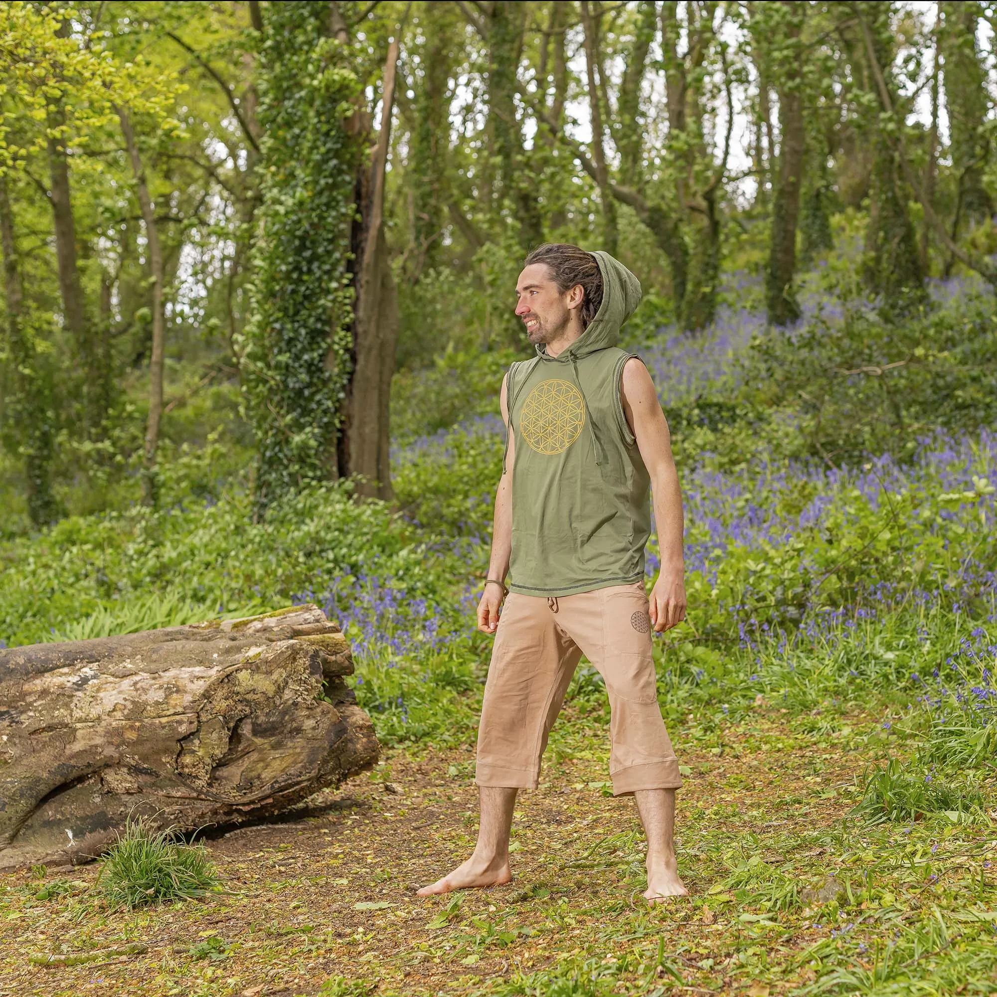 Hooded Singlet - Flower of Life Print