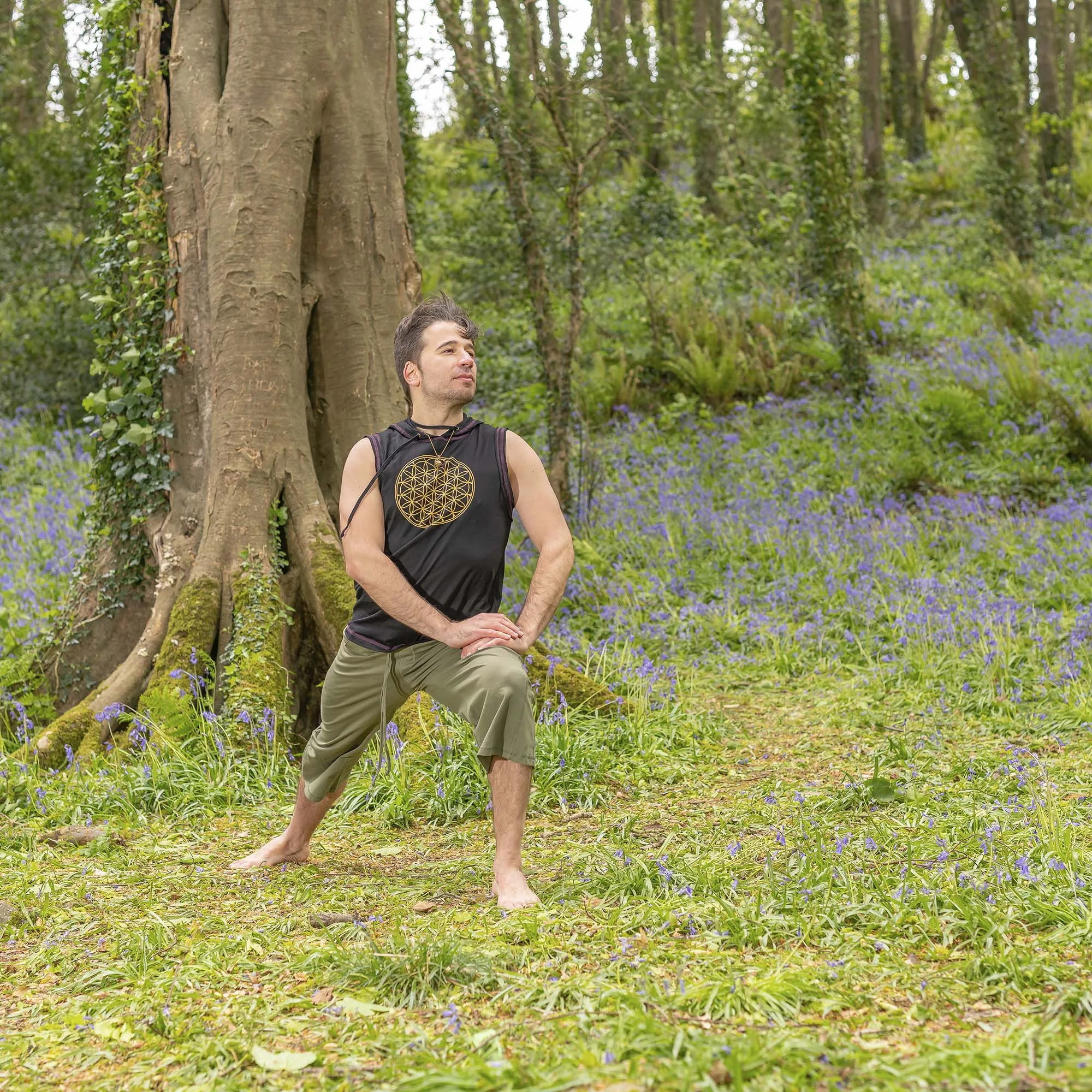 Hooded Singlet - Flower of Life Print