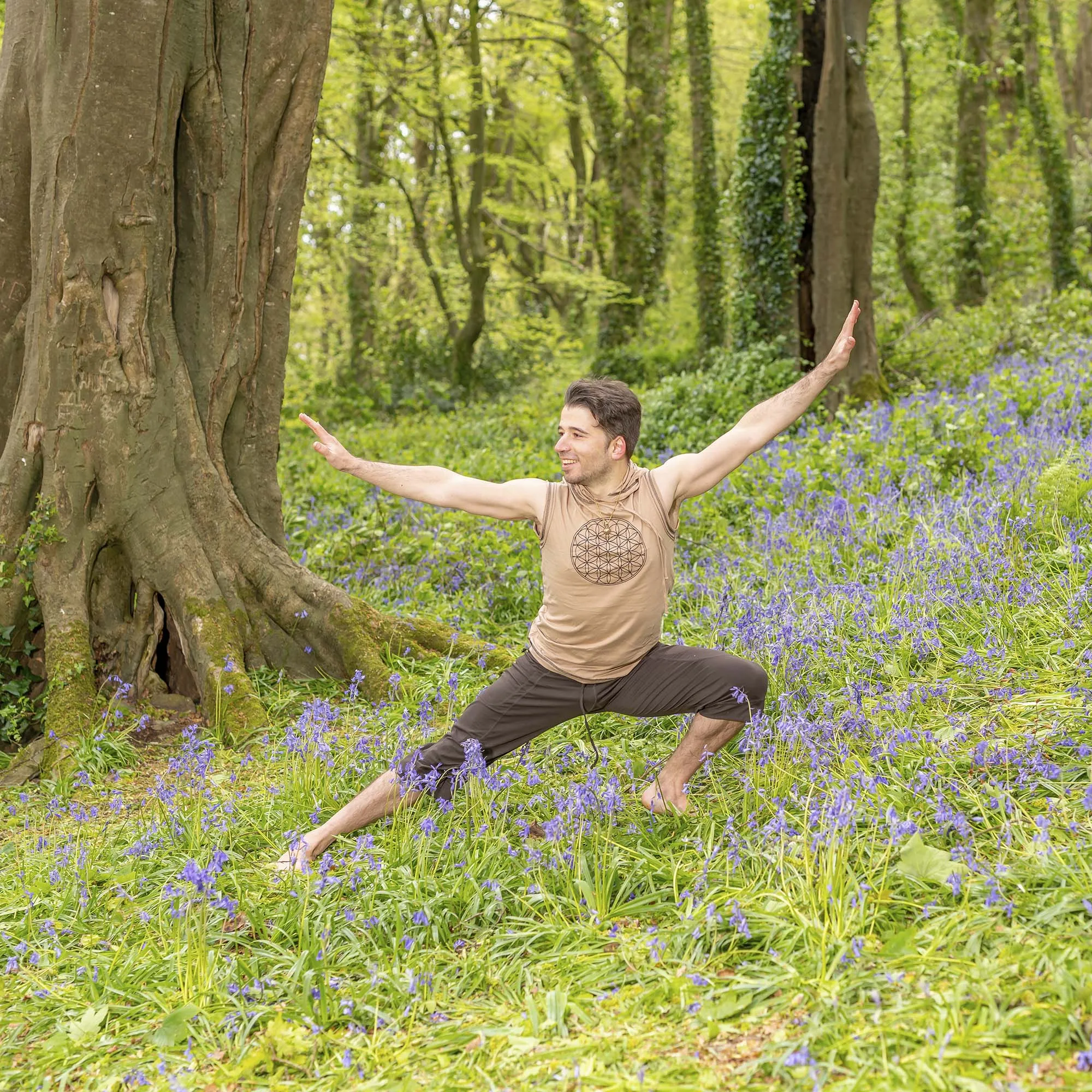 Hooded Singlet - Flower of Life Print