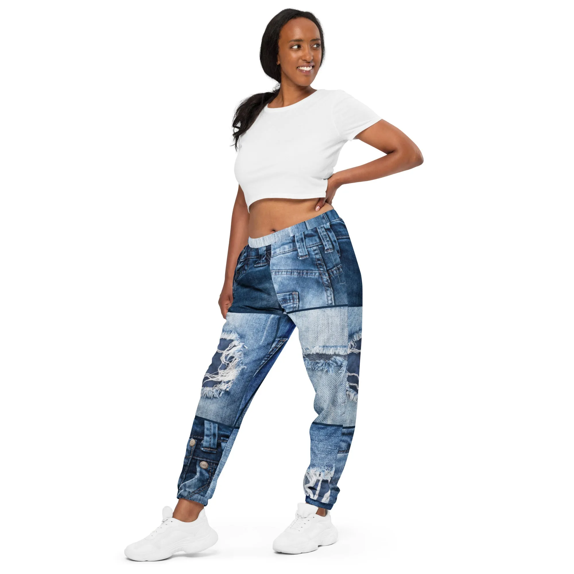 Jean Patchwork Unisex track pants