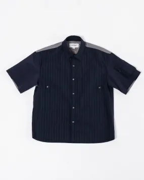 MA-1 Half Shirt Navy Seersucker