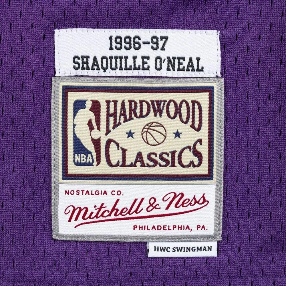 Mens Mitchell & Ness NBA CNY Swingman Jersey Lakers 96 Shaquille O'Neal