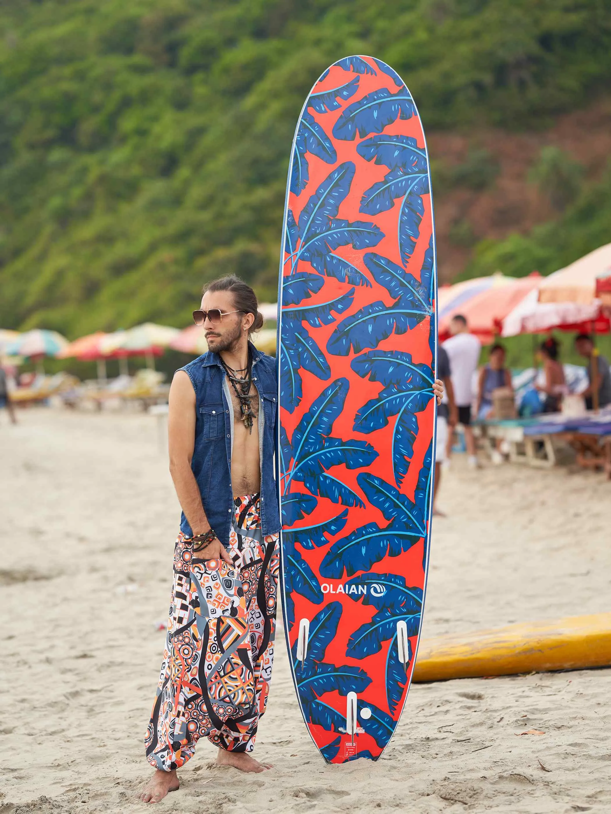 Men's Wide-Open Geometric Dhoti Baggy Harem For Dance Yoga Travel