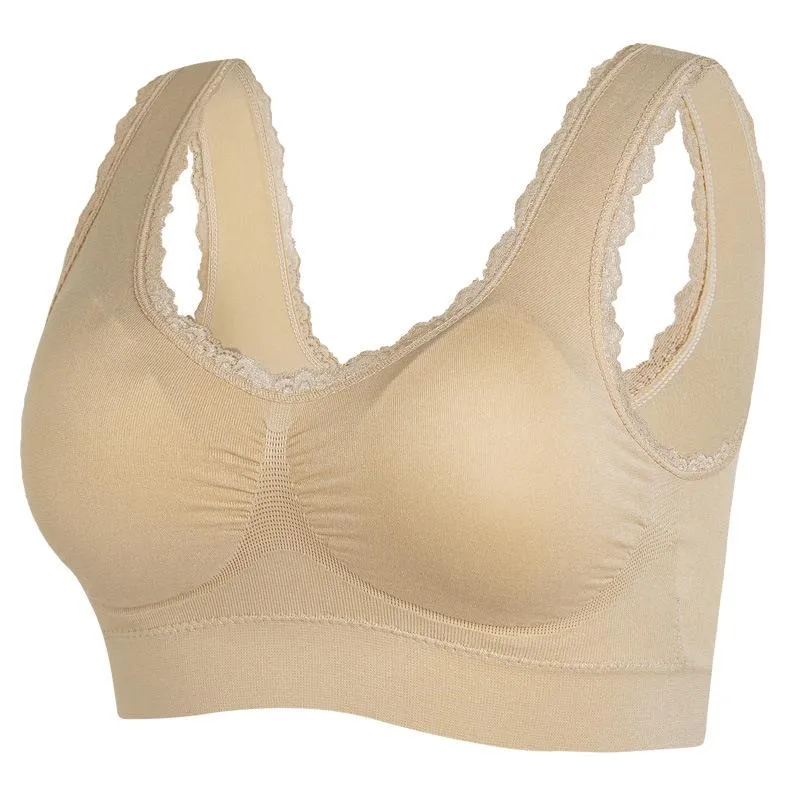 Middle-aged and Elderly Bra Underwear Plus Size Without Steel Ring Bra Women's Vest Sports Bra