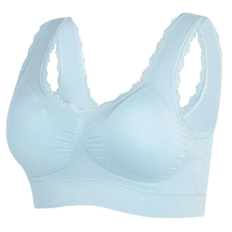 Middle-aged and Elderly Bra Underwear Plus Size Without Steel Ring Bra Women's Vest Sports Bra