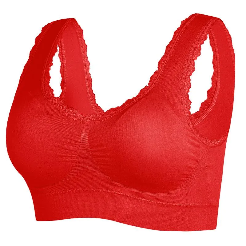 Middle-aged and Elderly Bra Underwear Plus Size Without Steel Ring Bra Women's Vest Sports Bra