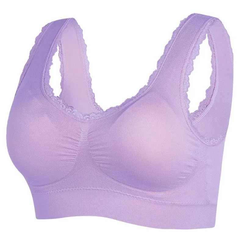 Middle-aged and Elderly Bra Underwear Plus Size Without Steel Ring Bra Women's Vest Sports Bra