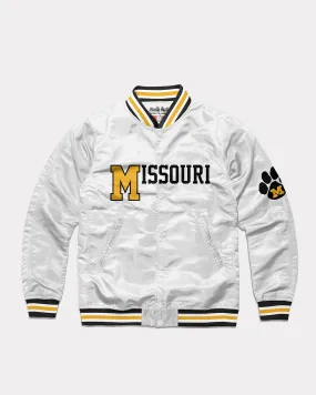 White Missouri Tigers Varsity Jacket with Paw Print