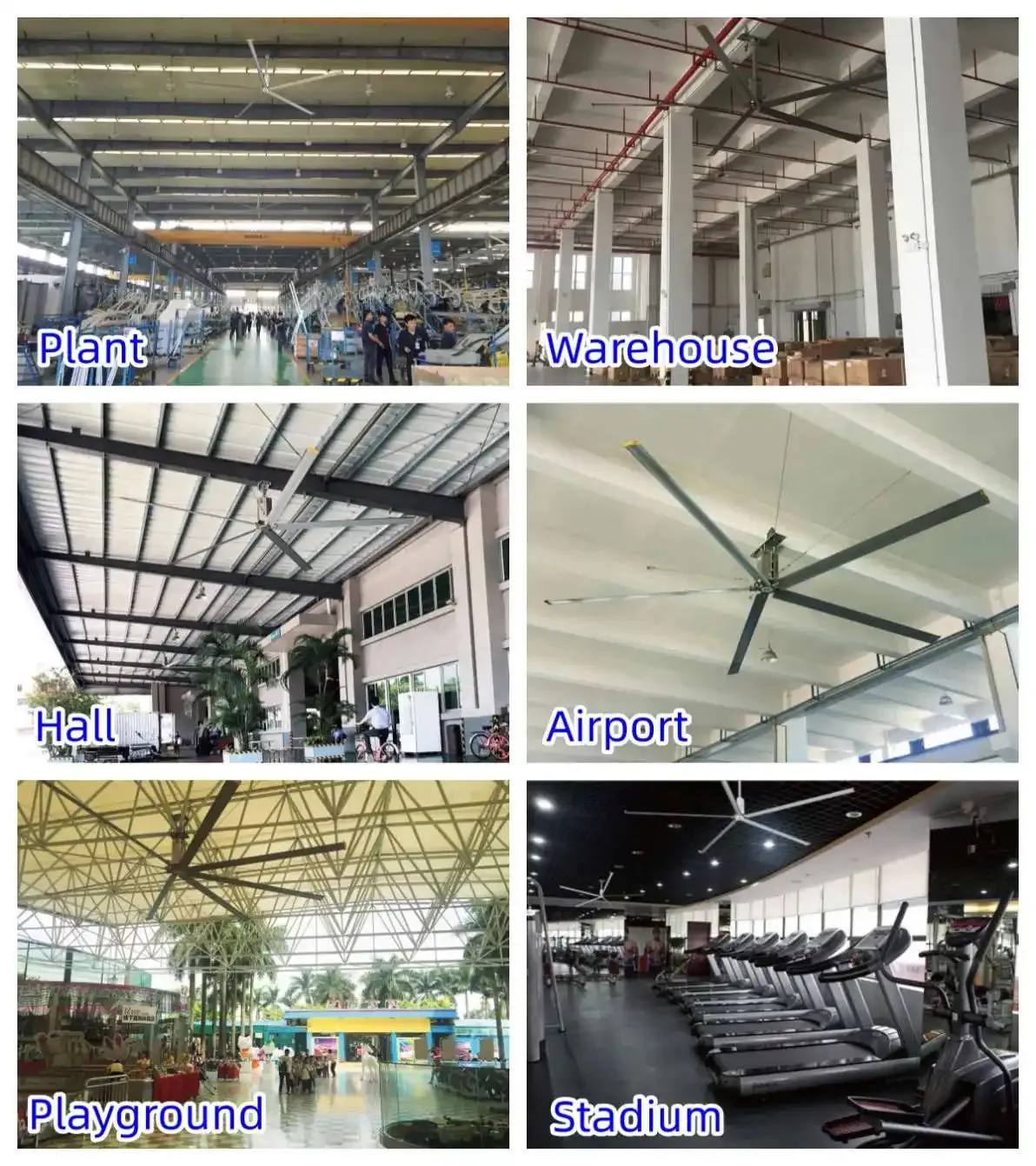 Mpfans Brand New Vietnam Big Glasshouse Large Ceiling Basketball Gym Hvls Industrial Fan
