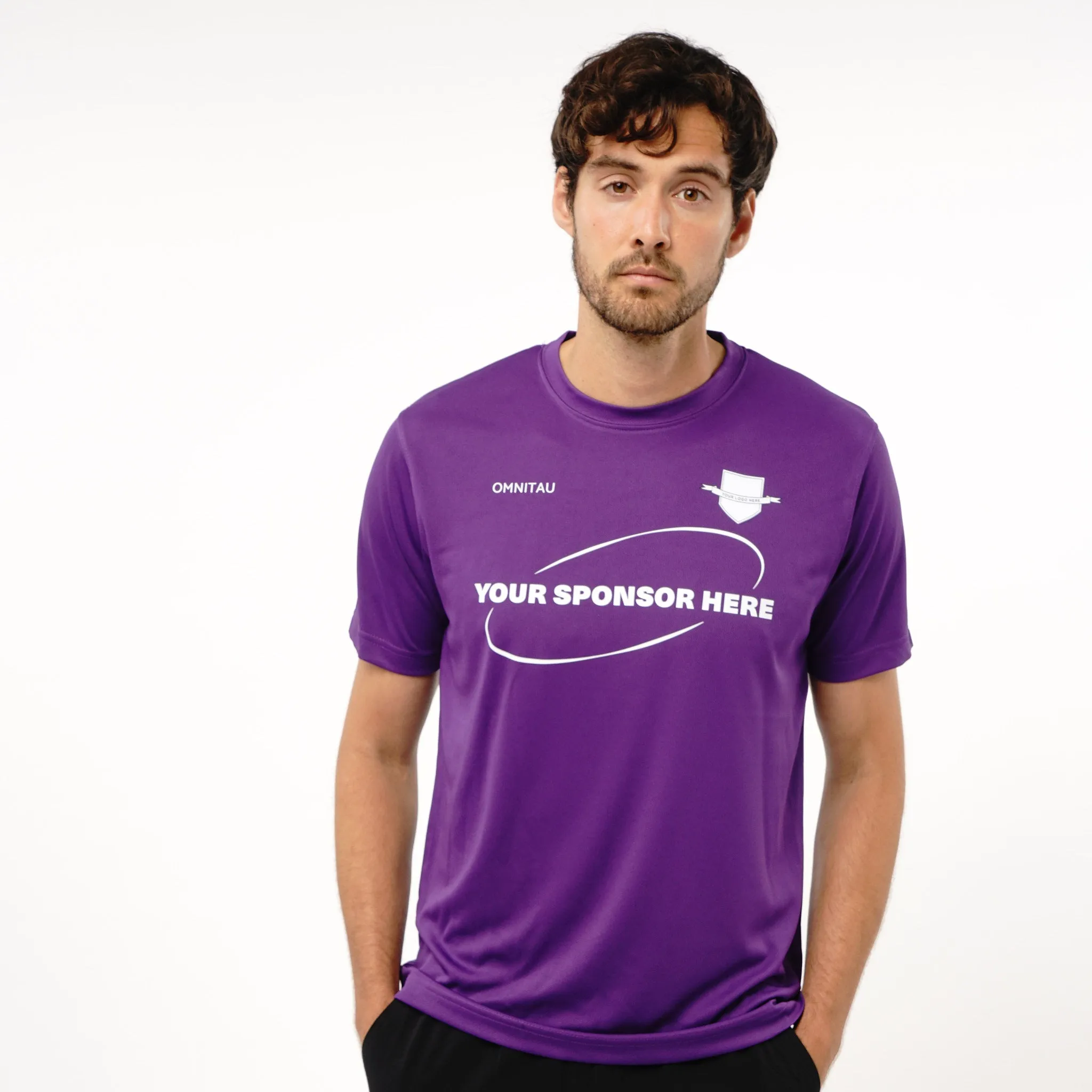 Omnitau Men's Core Football Crew Neck Shirt - Purple