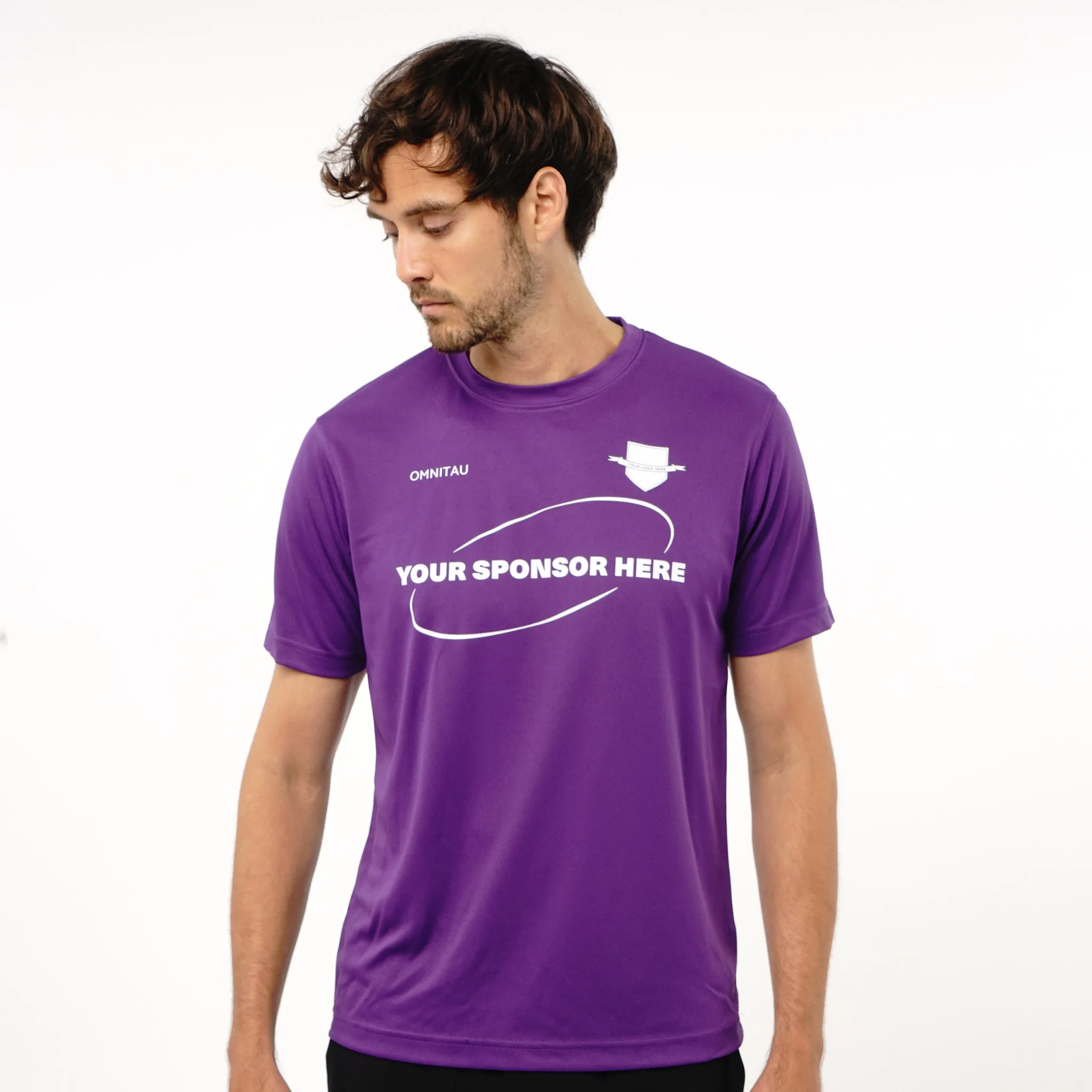 Omnitau Men's Core Football Crew Neck Shirt - Purple