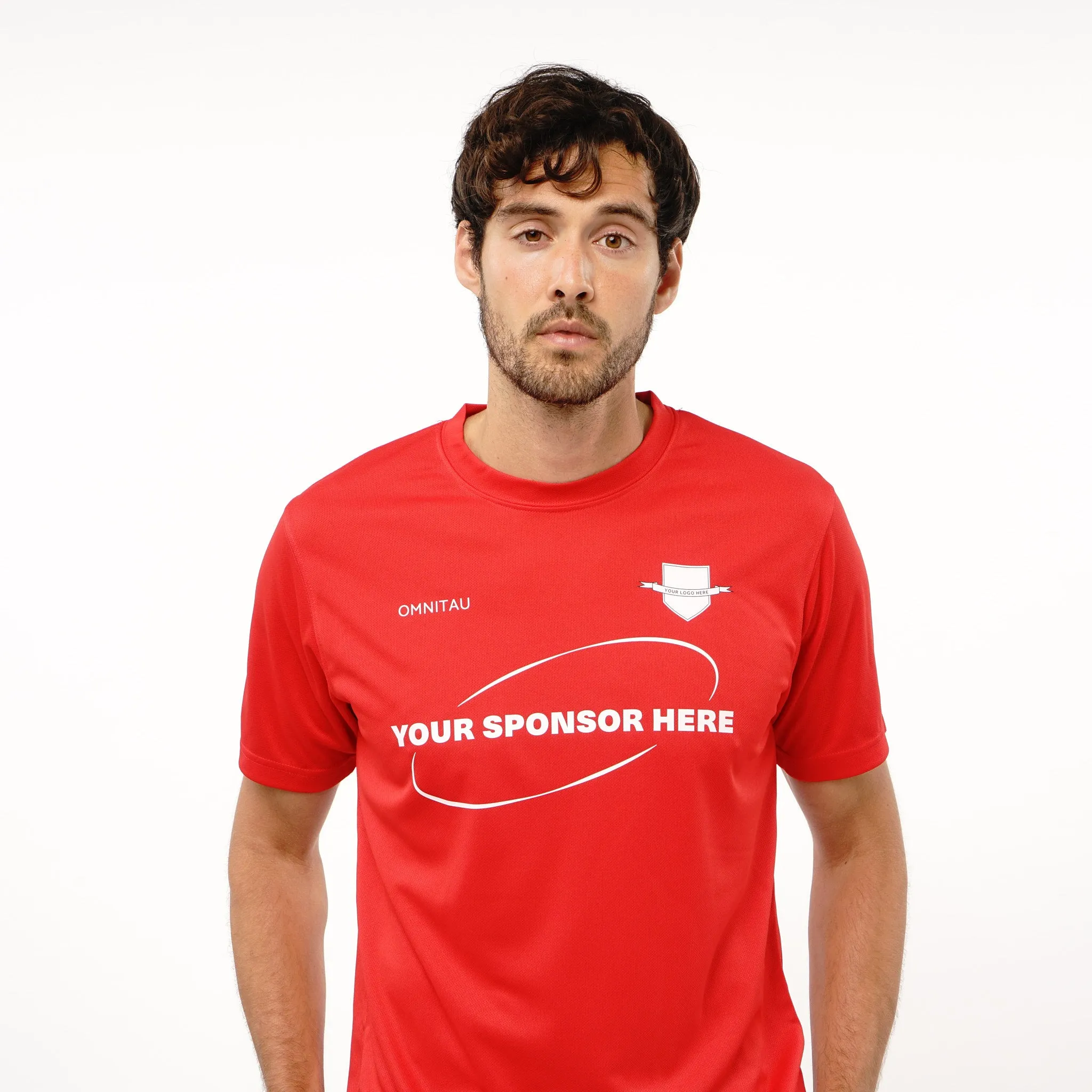 Omnitau Men's Core Football Crew Neck Shirt - Red