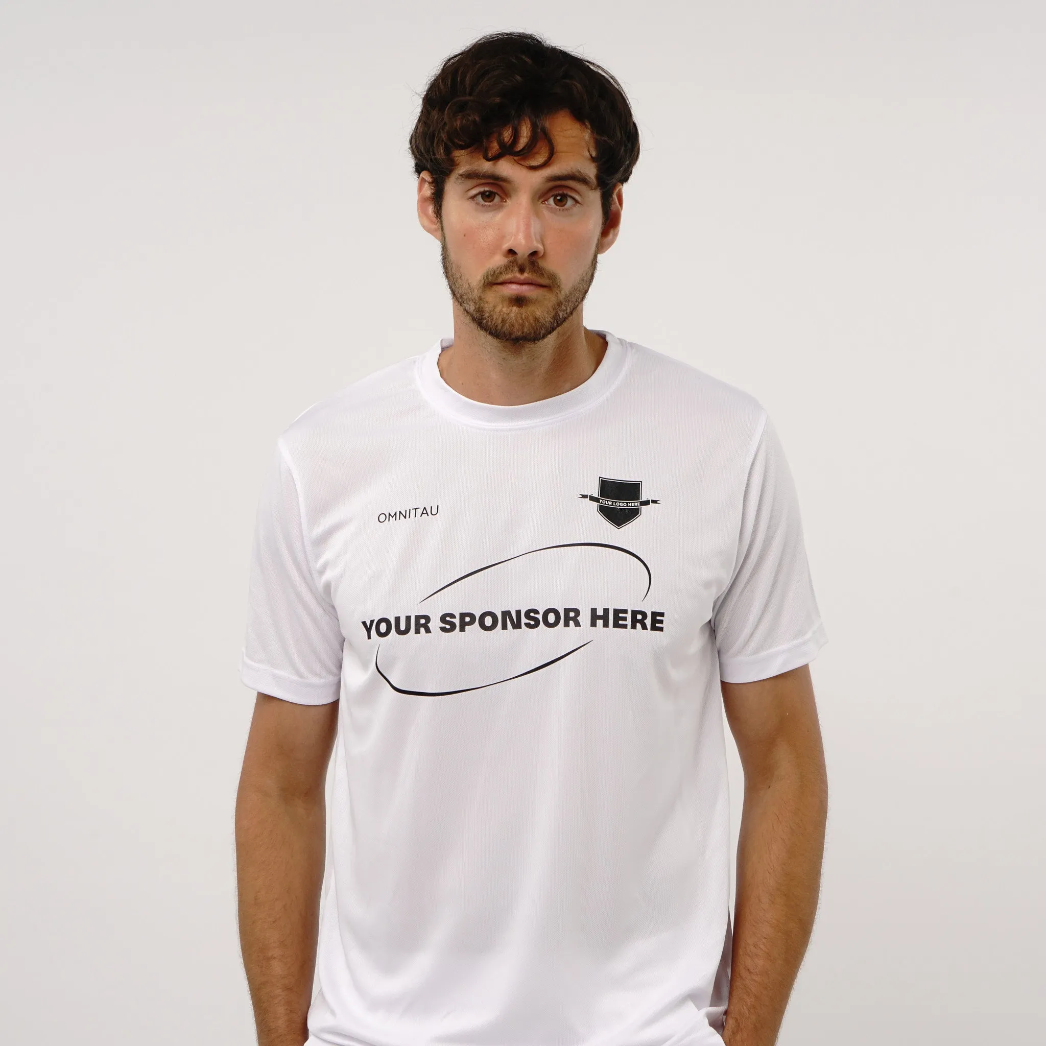 Omnitau Men's Core Football Crew Neck Shirt - White