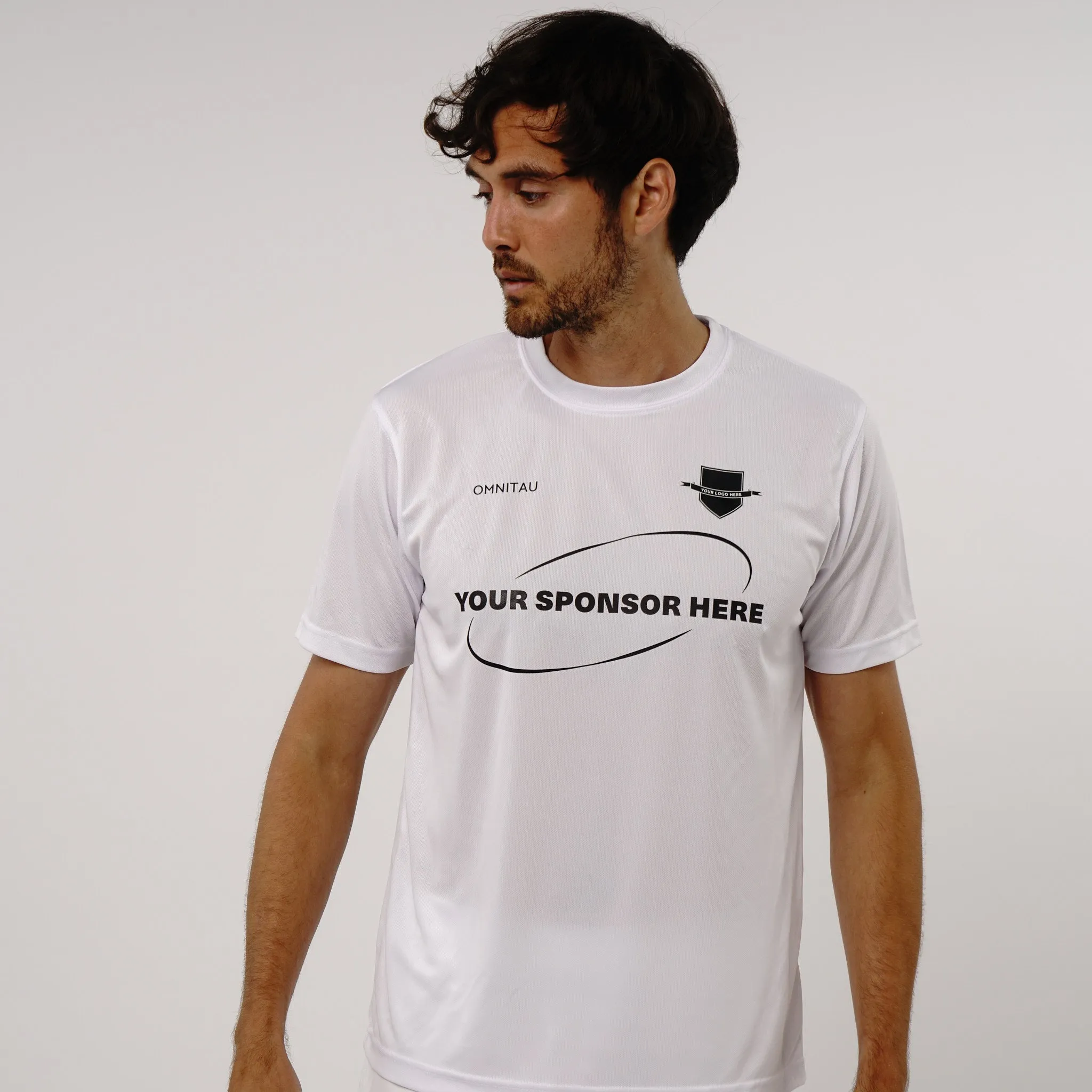 Omnitau Men's Core Football Crew Neck Shirt - White