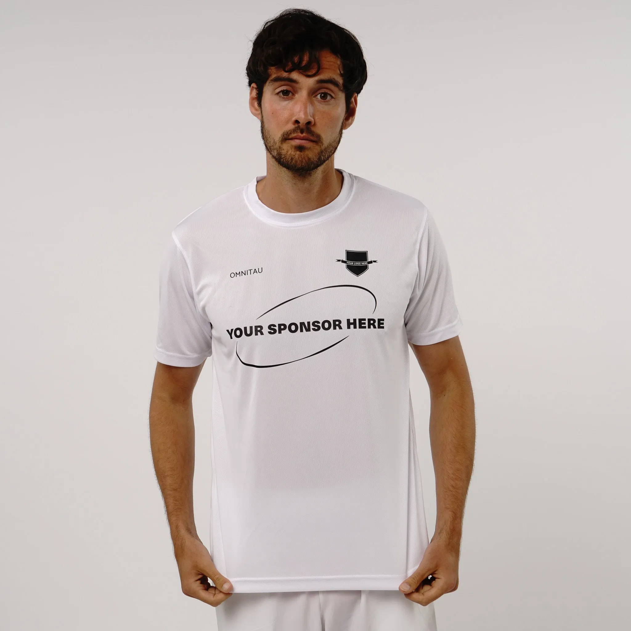 Omnitau Men's Core Football Crew Neck Shirt - White