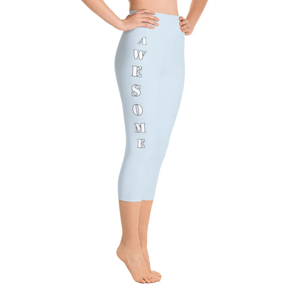 Our best viral leggings light gray awesome goddess white letters