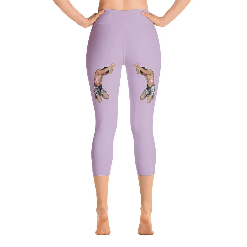 Our best viral leggings pale purple woman power white letters