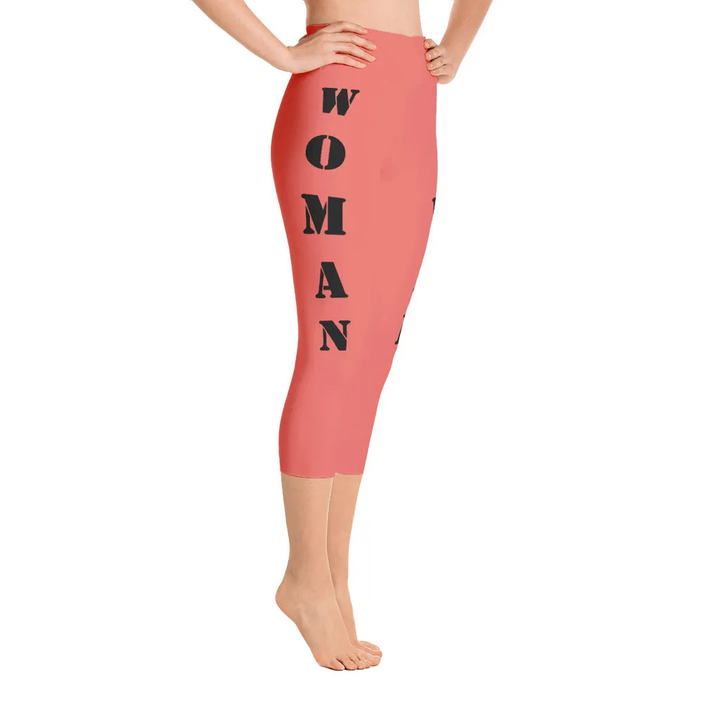 Our best viral leggings salmon woman power black letters
