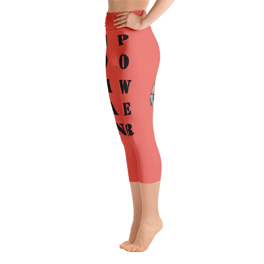 Our best viral leggings salmon woman power black letters