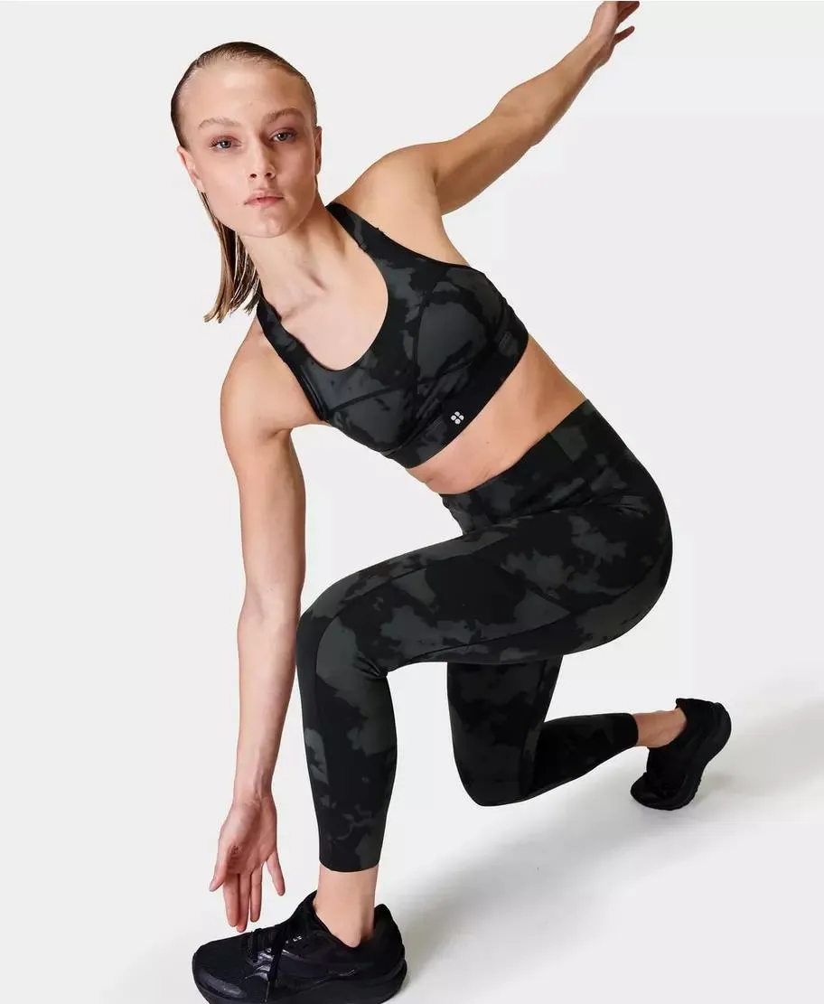 Power Medium Impact Sports Bra Sb8993a Black-Fade-Print