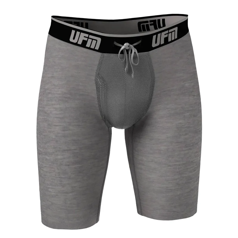REG Support 9 Inch Boxer Briefs Bamboo (Viscose)/ Spandex Black and Gray