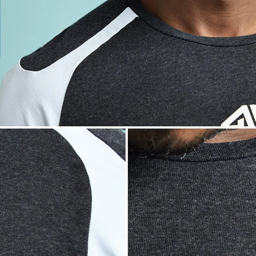 Sleeve Contrast Fitness Shirt