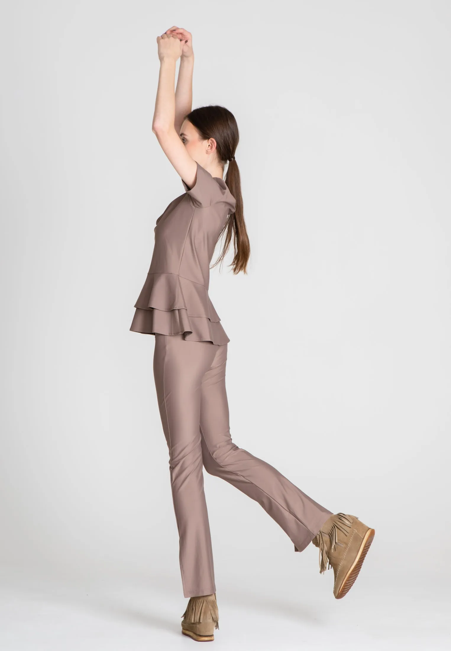 The Slit Cut Sport Pants - Warm Taupe