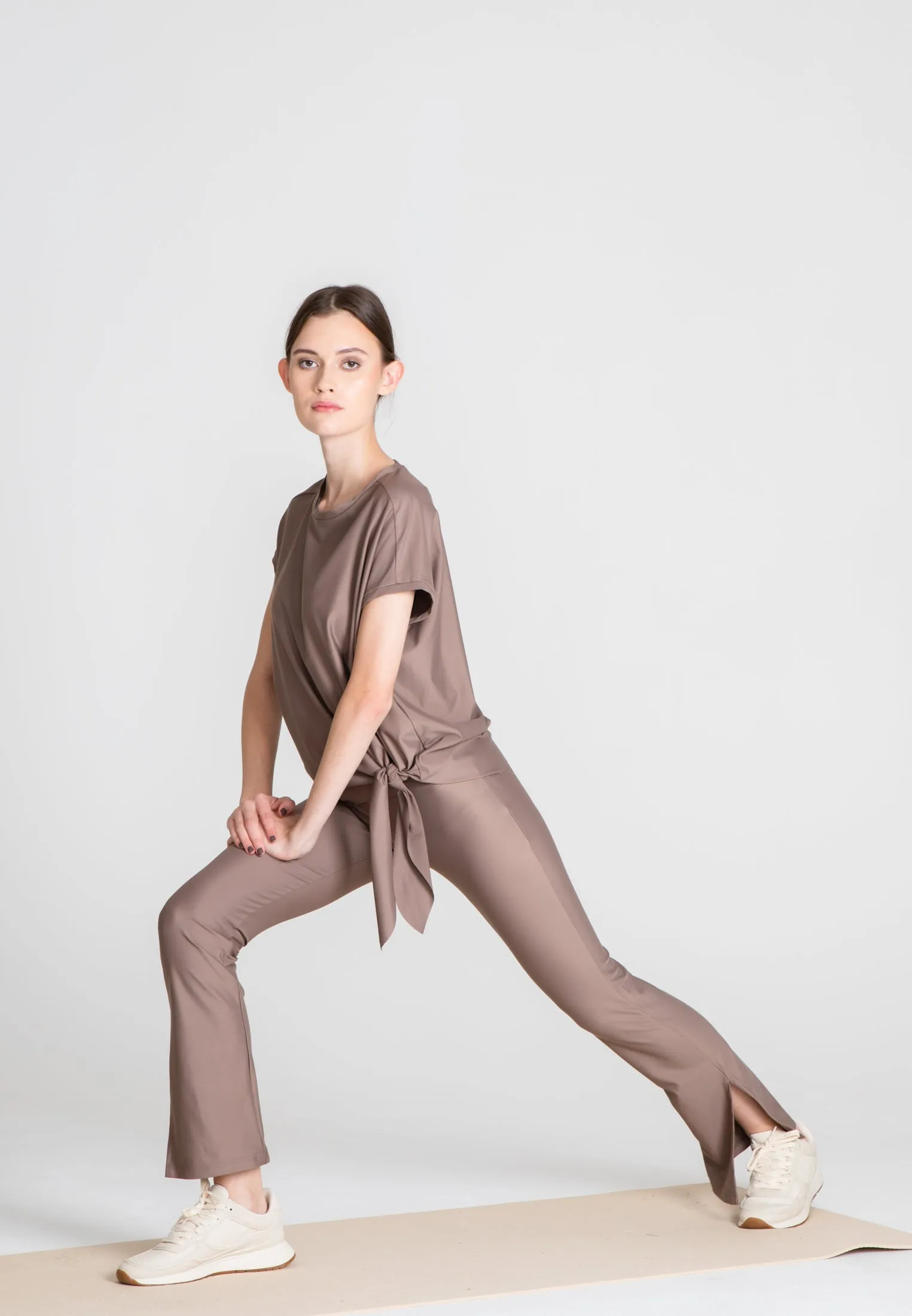 The Slit Cut Sport Pants - Warm Taupe