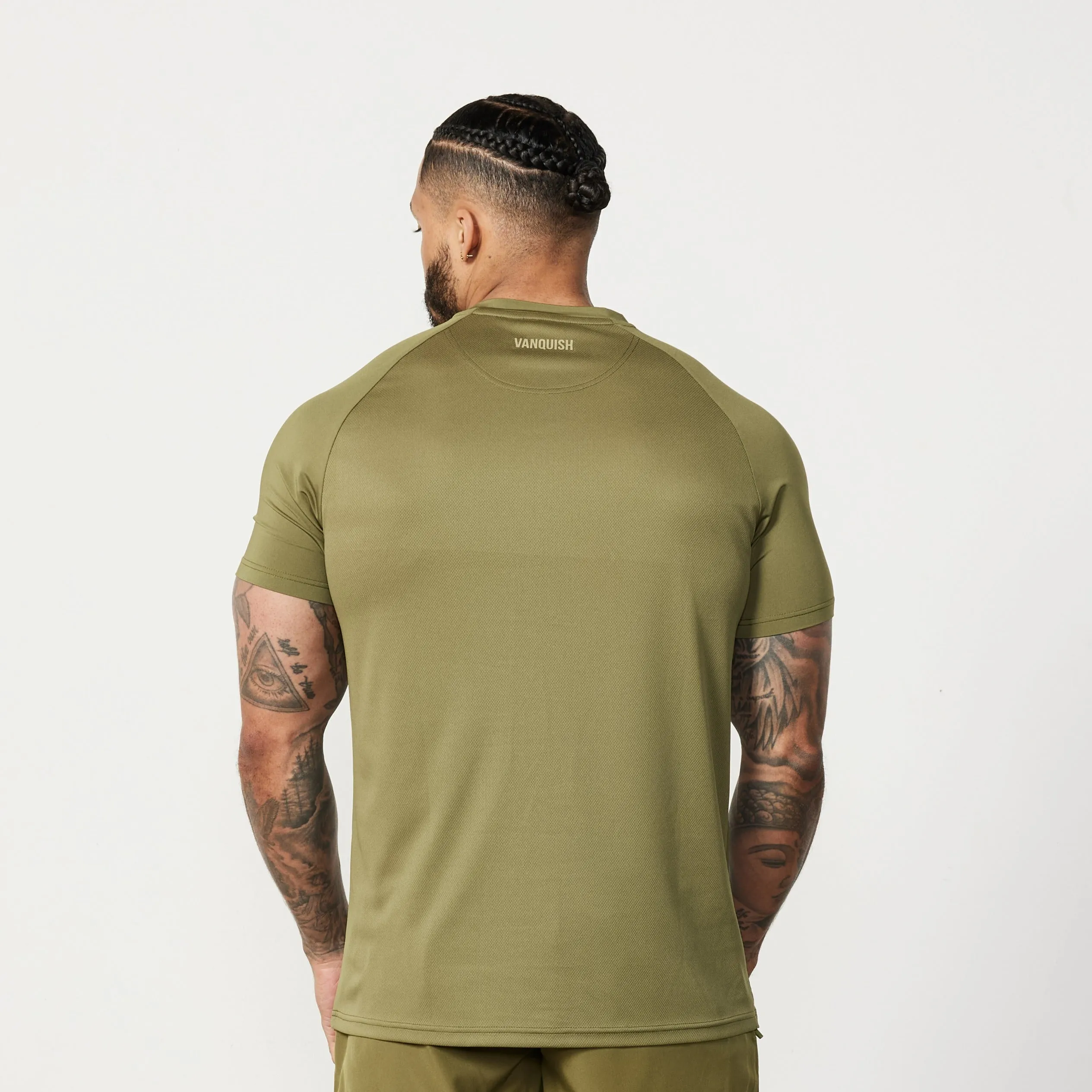 Vanquish Essential Olive Green Performance Short Sleeve T Shirt