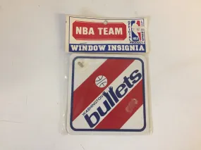 Vintage NOS 1990's Washington Bullets NBA Team Window Insignia