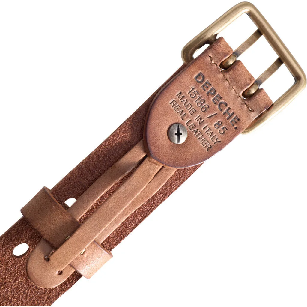Waist narrow belt in soft leather quality / 15186 - Cognac