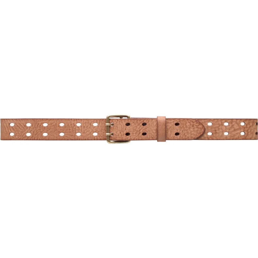 Waist narrow belt in soft leather quality / 15186 - Cognac