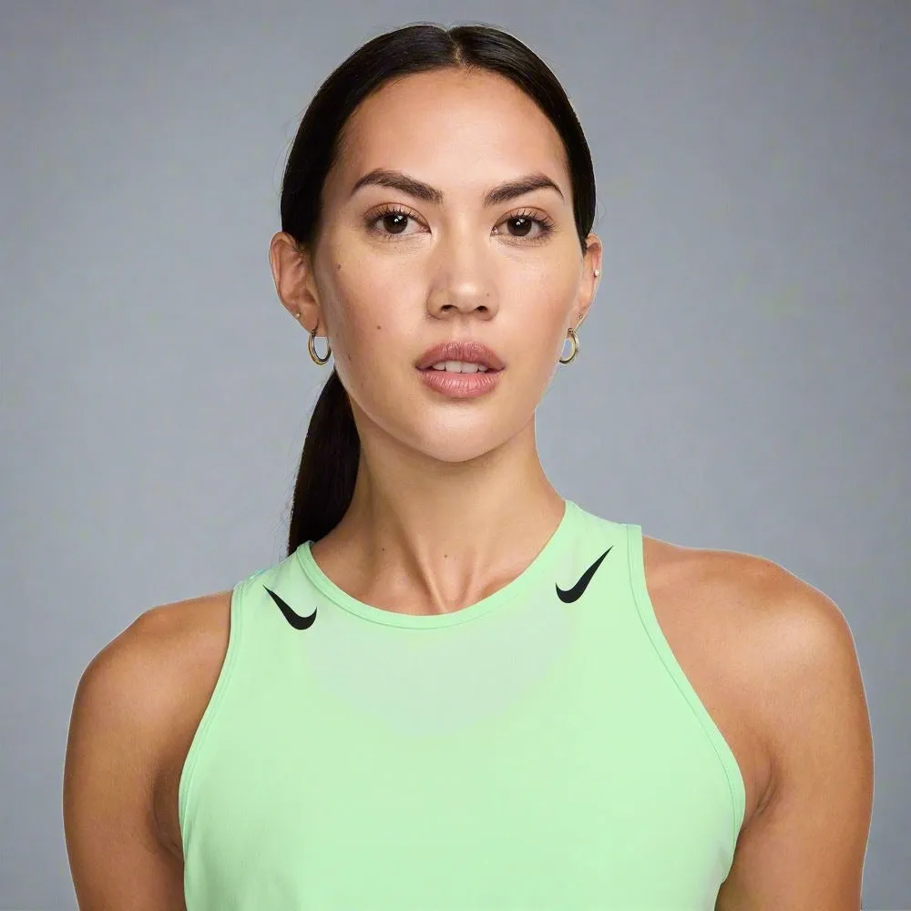 Womens Dri-FIT ADV AeroSwift Cropped Running Tank Top - Vapor Green