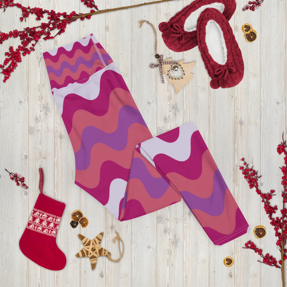 Women's High Waist Plus Size Ripple Mulberry Leggings Tights