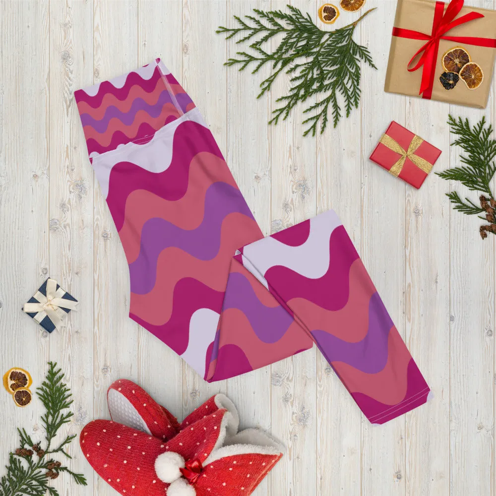 Women's High Waist Plus Size Ripple Mulberry Leggings Tights