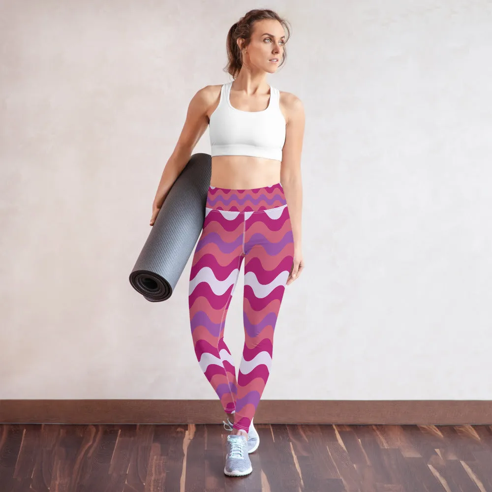 Women's High Waist Plus Size Ripple Mulberry Leggings Tights