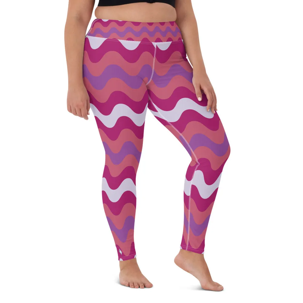 Women's High Waist Plus Size Ripple Mulberry Leggings Tights