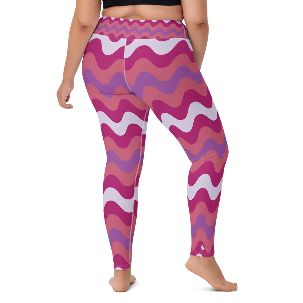 Women's High Waist Plus Size Ripple Mulberry Leggings Tights