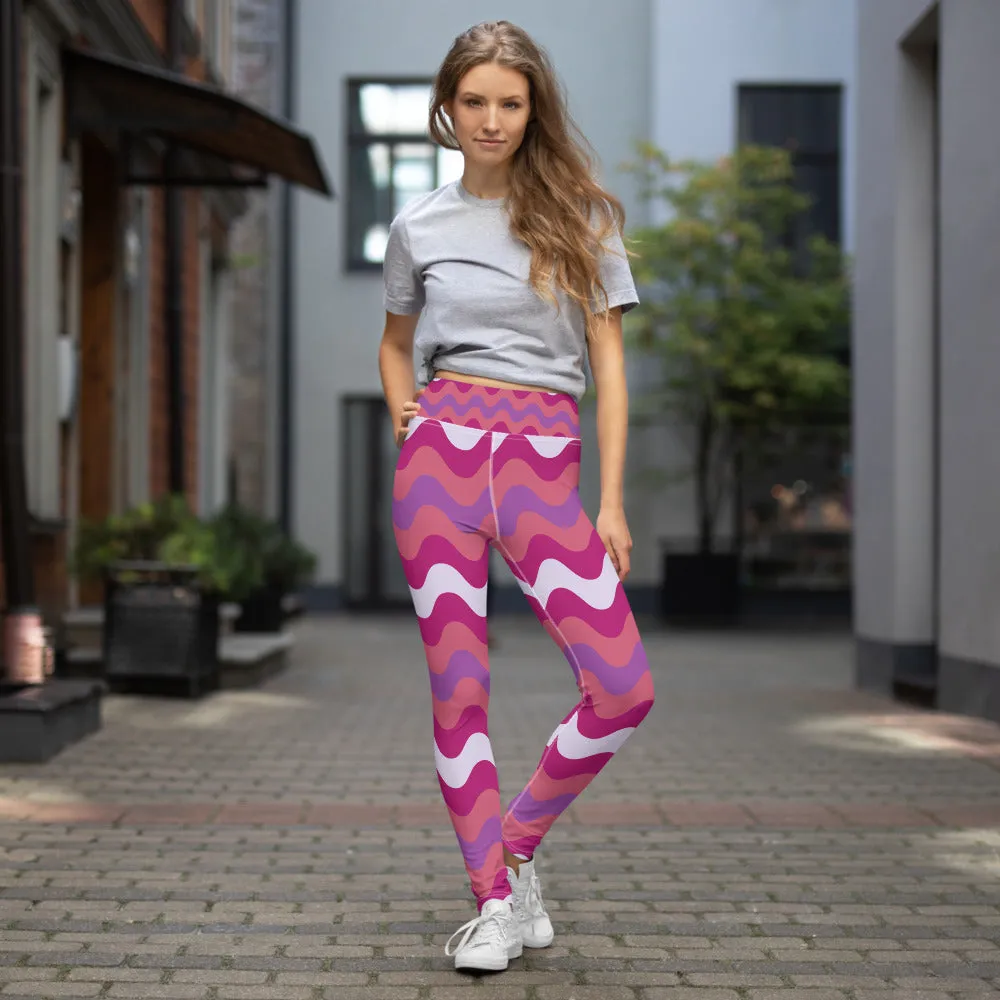 Women's High Waist Plus Size Ripple Mulberry Leggings Tights