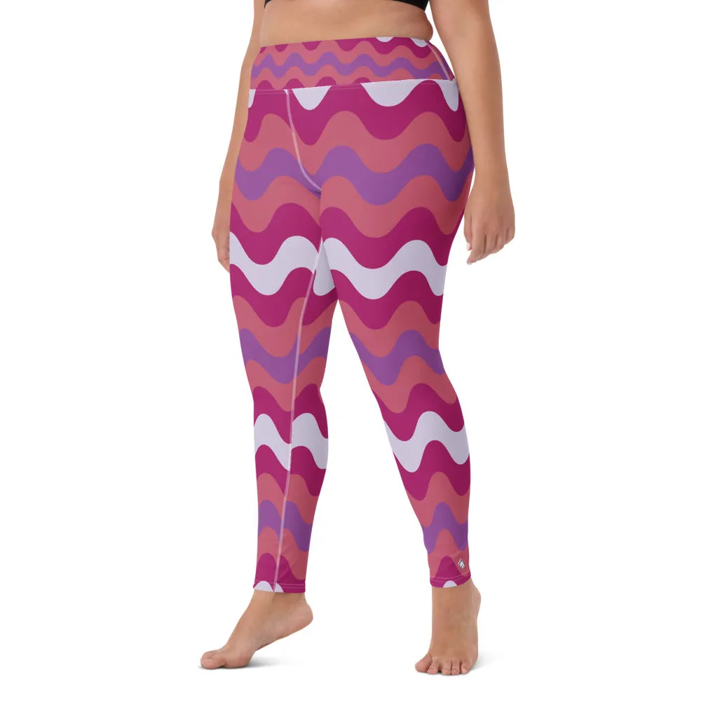Women's High Waist Plus Size Ripple Mulberry Leggings Tights