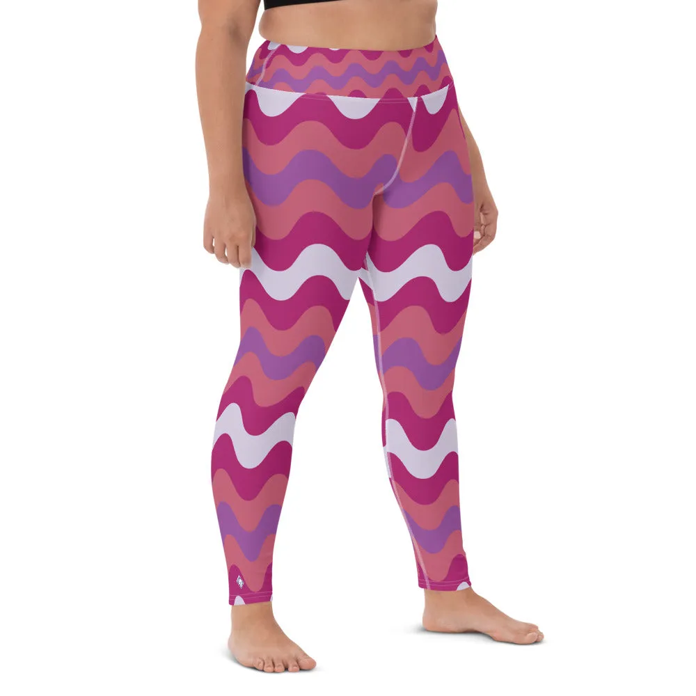 Women's High Waist Plus Size Ripple Mulberry Leggings Tights