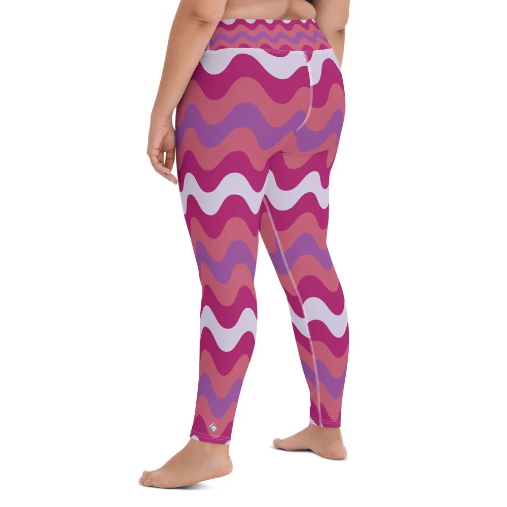 Women's High Waist Plus Size Ripple Mulberry Leggings Tights