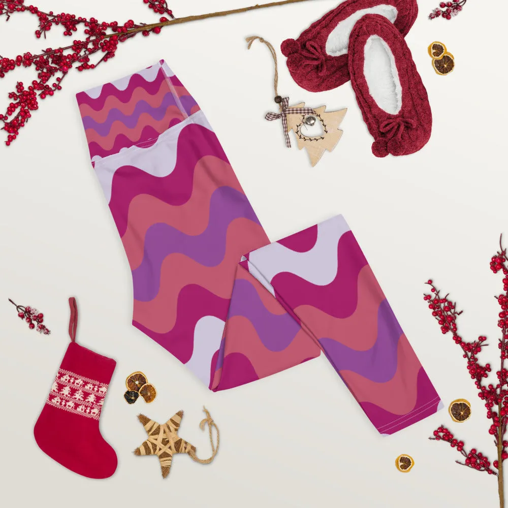 Women's High Waist Plus Size Ripple Mulberry Leggings Tights