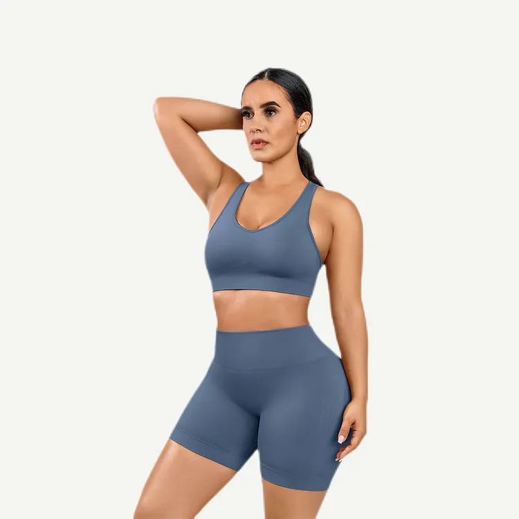Yocwear Sporty Sports Bra and Biker Shorts Set